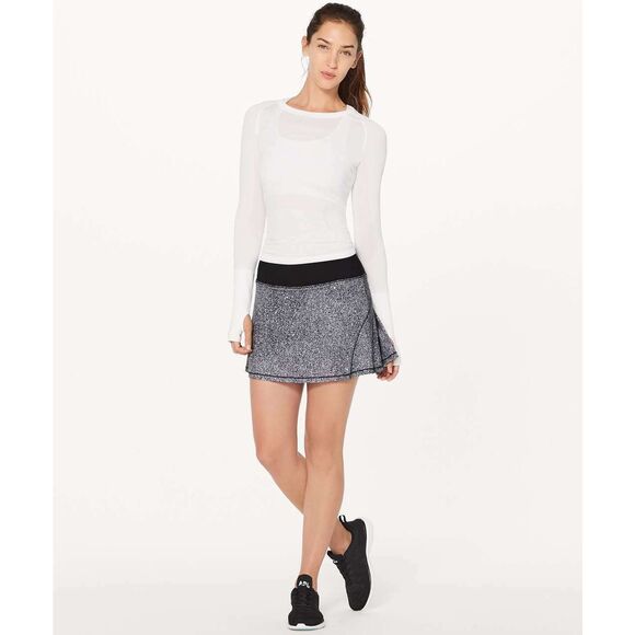 NWT Lululemon Size 2 Tall Circuit Breaker Skirt II Luminesce Black Skort Tennis - Picture 2 of 12